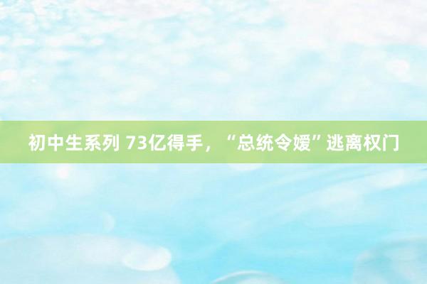 初中生系列 73亿得手，“总统令嫒”逃离权门