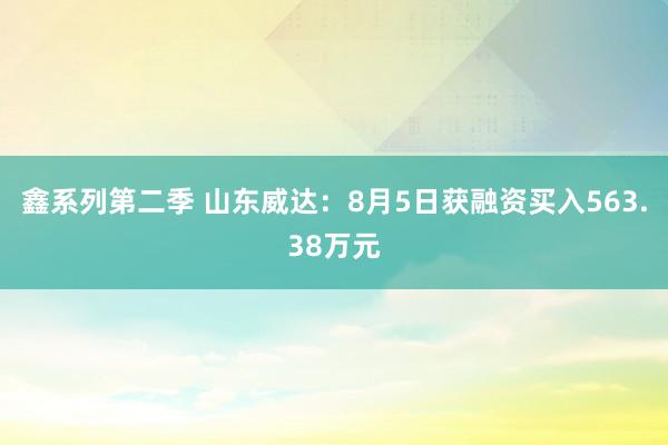 鑫系列第二季 山东威达：8月5日获融资买入563.38万元