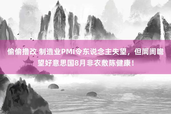 偷偷撸改 制造业PMI令东说念主失望，但阛阓瞻望好意思国8月非农敷陈健康！