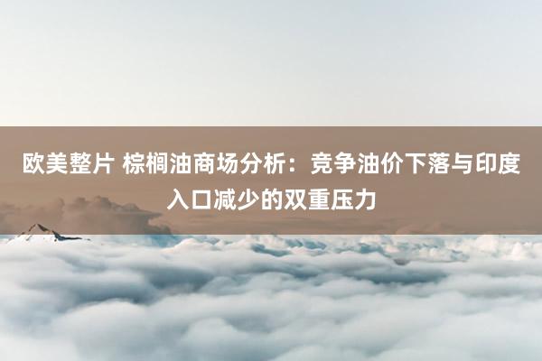 欧美整片 棕榈油商场分析：竞争油价下落与印度入口减少的双重压力