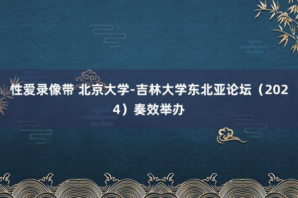 性爱录像带 北京大学-吉林大学东北亚论坛（2024）奏效举办