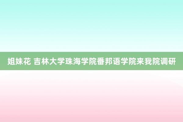 姐妹花 吉林大学珠海学院番邦语学院来我院调研